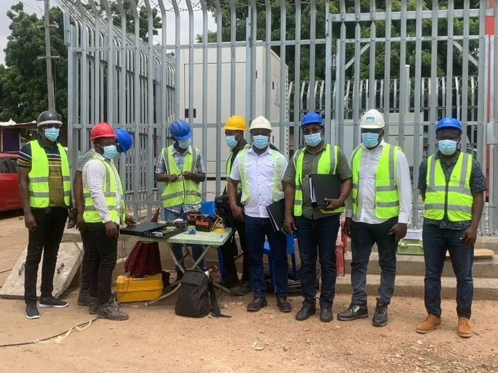 Full SPA project crew lined up in PPE at a secured site